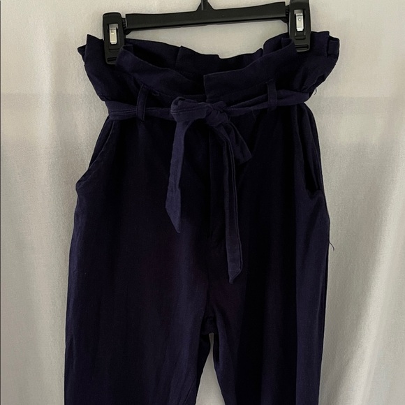 JUSTFAB linen Navy Pants - Picture 1 of 5